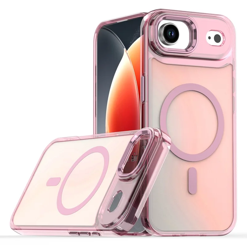 For iPhone Air Case Compatible with MagSafe Color Changing PC TPU Phone Back Cover - Pink