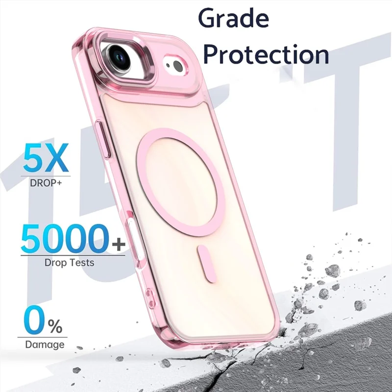 For iPhone Air Case Compatible with MagSafe Color Changing PC TPU Phone Back Cover - Pink