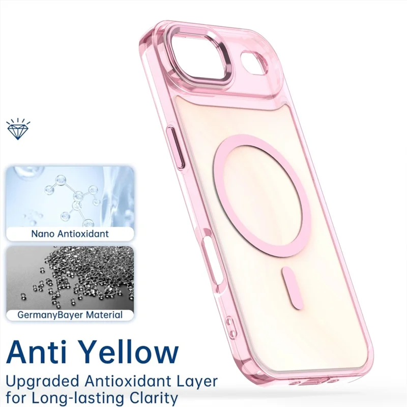 For iPhone Air Case Compatible with MagSafe Color Changing PC TPU Phone Back Cover - Pink