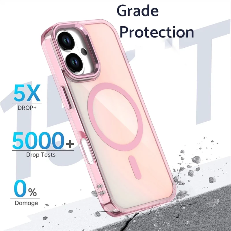 For iPhone 17 Case Compatible with MagSafe Color Changing PC TPU Phone Back Cover - Pink