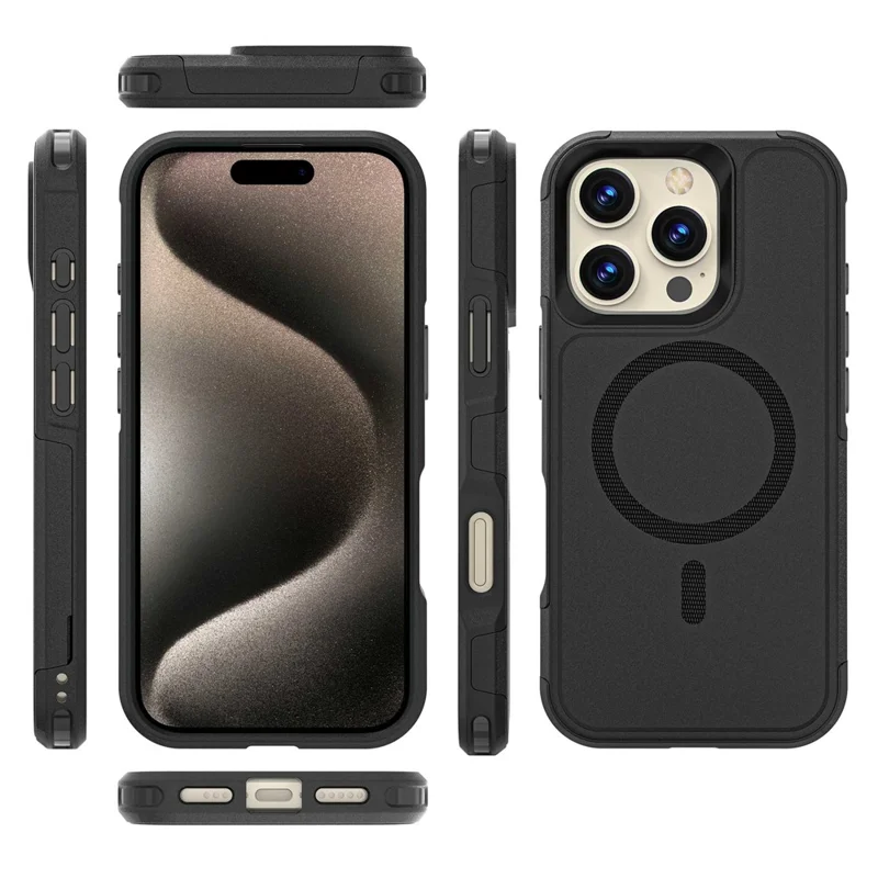 For iPhone 16 Pro Max Case Compatible with MagSafe PC + TPU Anti-drop Phone Cover