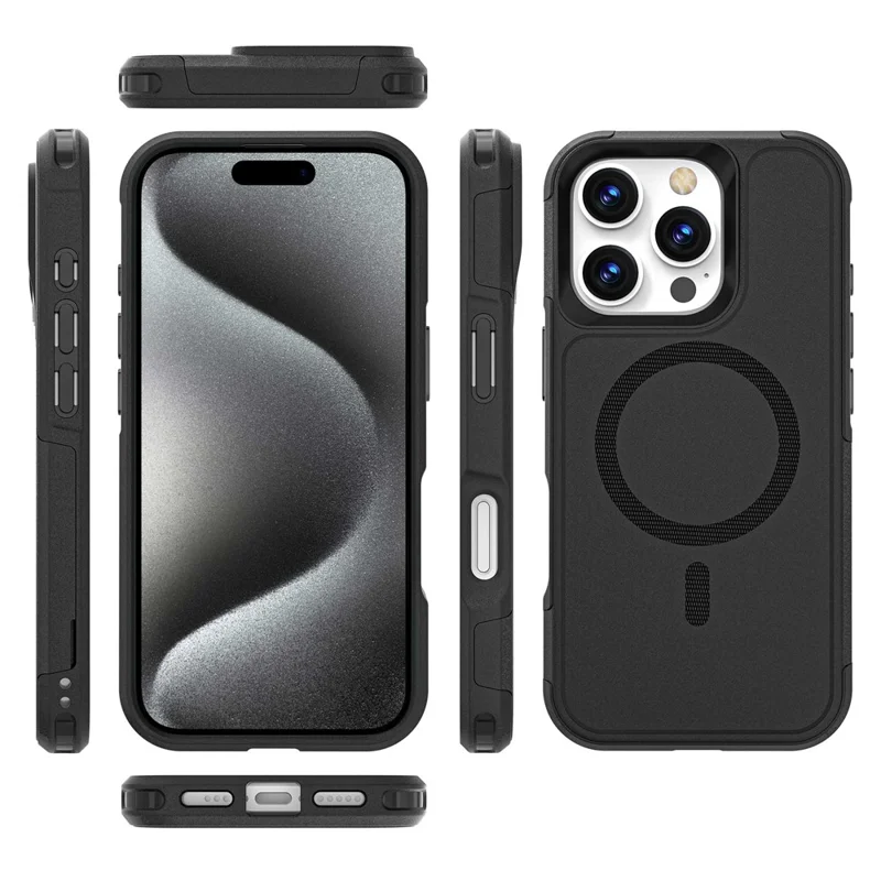 Capa para iPhone 16 Pro Compatível com MagSafe PC + Capa de Telefone Anti-queda de TPU