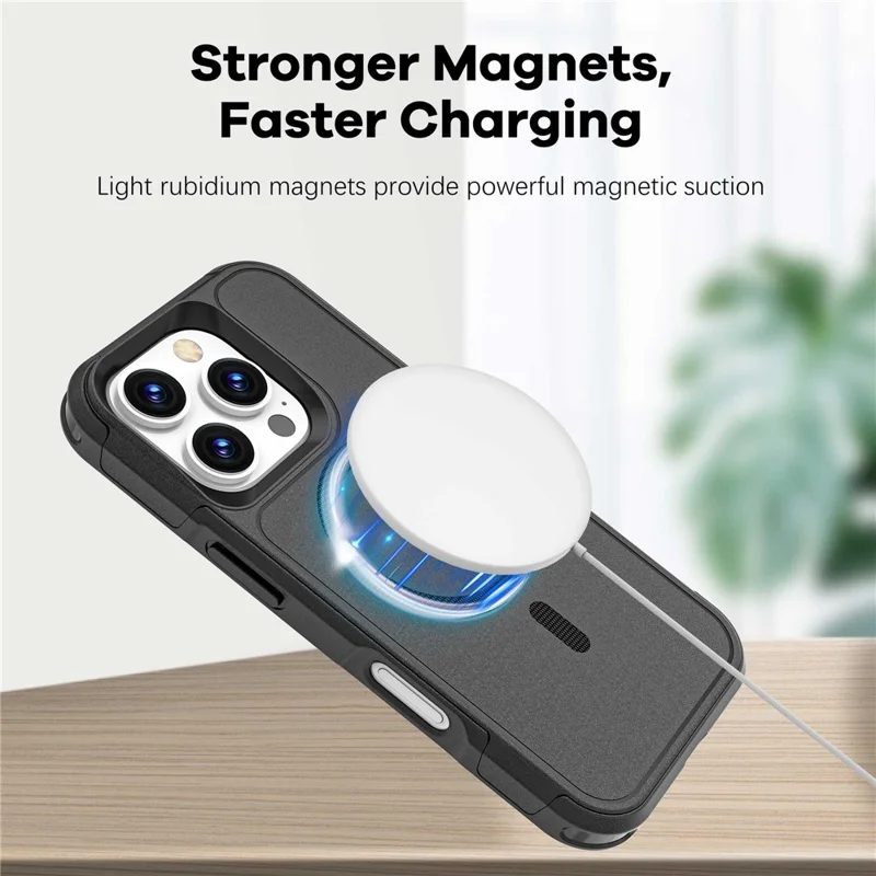 Capa para iPhone 16 Pro Compatível com MagSafe PC + Capa de Telefone Anti-queda de TPU