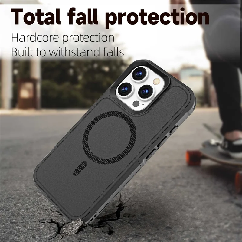 Capa para iPhone 16 Pro Compatível com MagSafe PC + Capa de Telefone Anti-queda de TPU