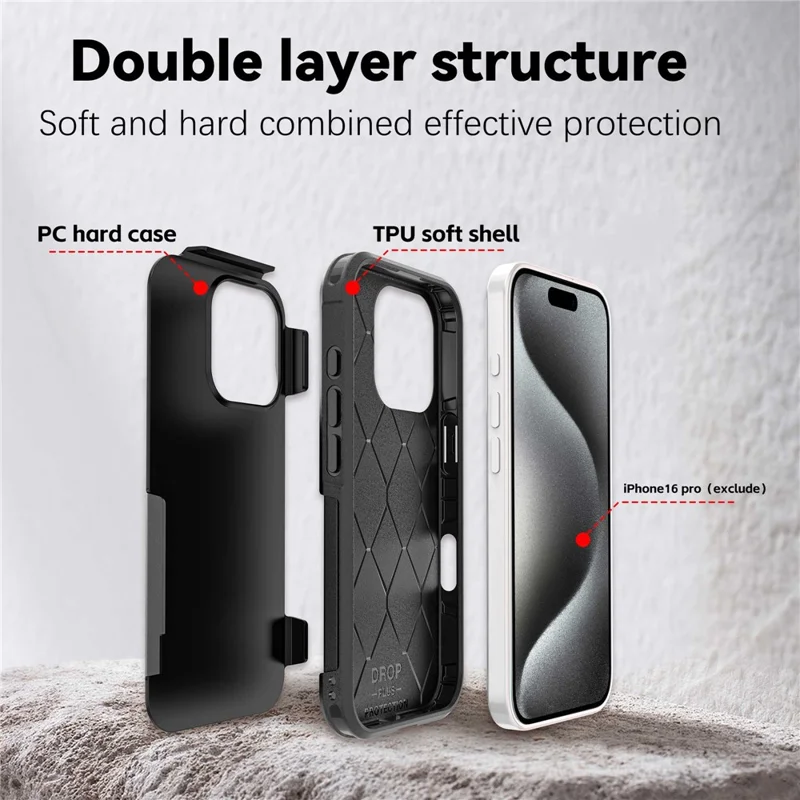 Capa para iPhone 16 Pro Compatível com MagSafe PC + Capa de Telefone Anti-queda de TPU