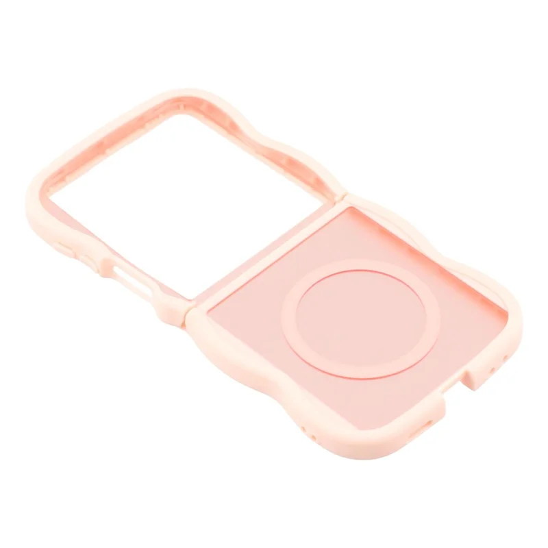 For Samsung Galaxy Z Flip7 5G Case Compatible with MagSafe TPU + PC Phone Back Cover Skin Touch Wave Shape - Pink