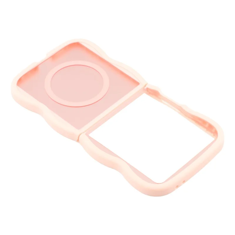 For Samsung Galaxy Z Flip7 5G Case Compatible with MagSafe TPU + PC Phone Back Cover Skin Touch Wave Shape - Pink