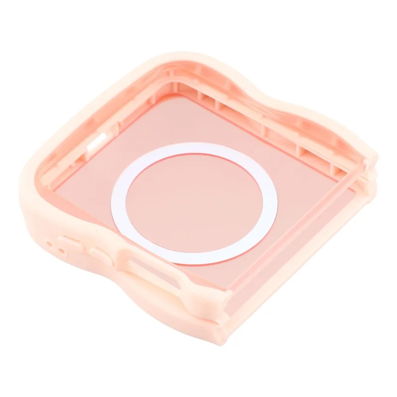For Samsung Galaxy Z Flip7 5G Case Compatible with MagSafe TPU + PC Phone Back Cover Skin Touch Wave Shape - Pink