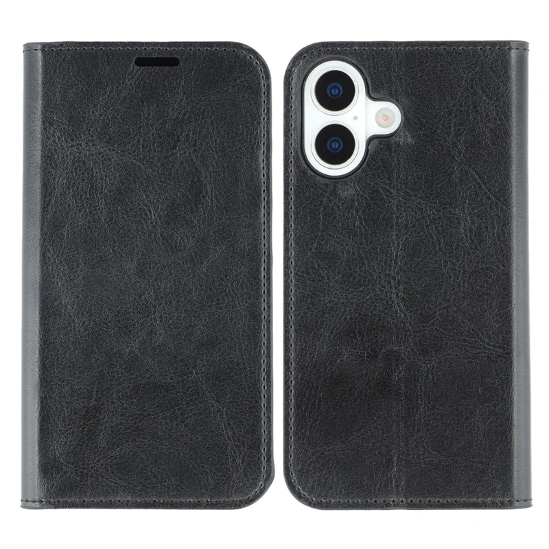 For iPhone 17 Stand Cases Genuine Split Leather Wallet Phone Cover Magnetic Closure
