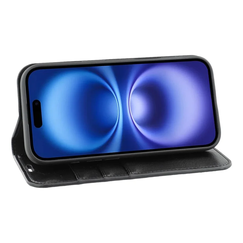For iPhone 17 Stand Cases Genuine Split Leather Wallet Phone Cover Magnetic Closure