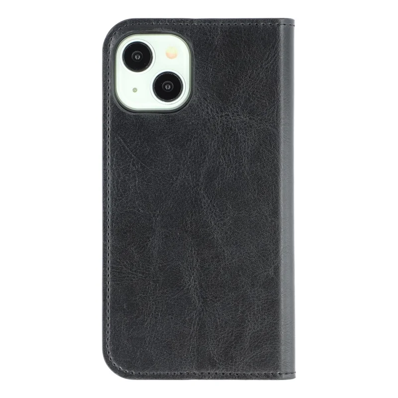 For iPhone 15 Stand Cases Genuine Split Leather Wallet Phone Cover Magnetic Closure