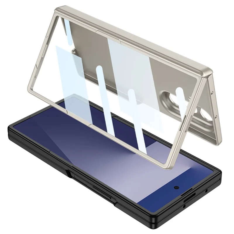 GKK For Samsung Galaxy Z Fold7 5G Case with Clear Screen Film Magnetic Hinge Protection Phone Cover - Dark Blue