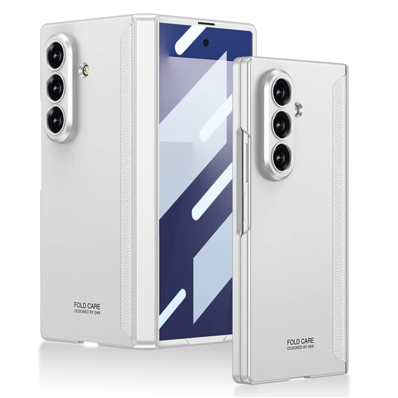 GKK Pour Samsung Galaxy Z Fold7 5G Étui avec Film d'écran transparent Protection de charnière magnétique Housse de téléphone - Argent