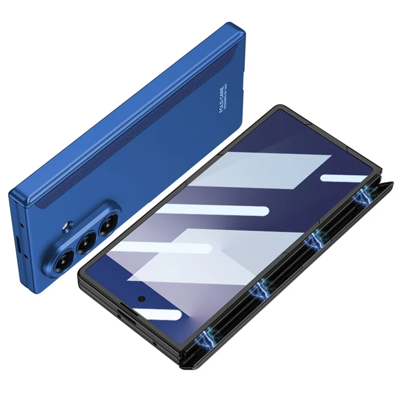GKK Pour Samsung Galaxy Z Fold7 5G Étui avec Film d'écran transparent Protection de charnière magnétique Housse de téléphone - Argent