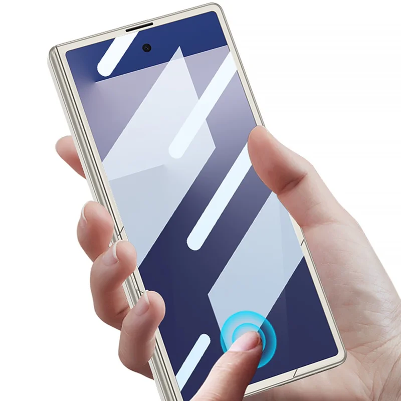 GKK Pour Samsung Galaxy Z Fold7 5G Étui avec Film d'écran transparent Protection de charnière magnétique Housse de téléphone - Argent