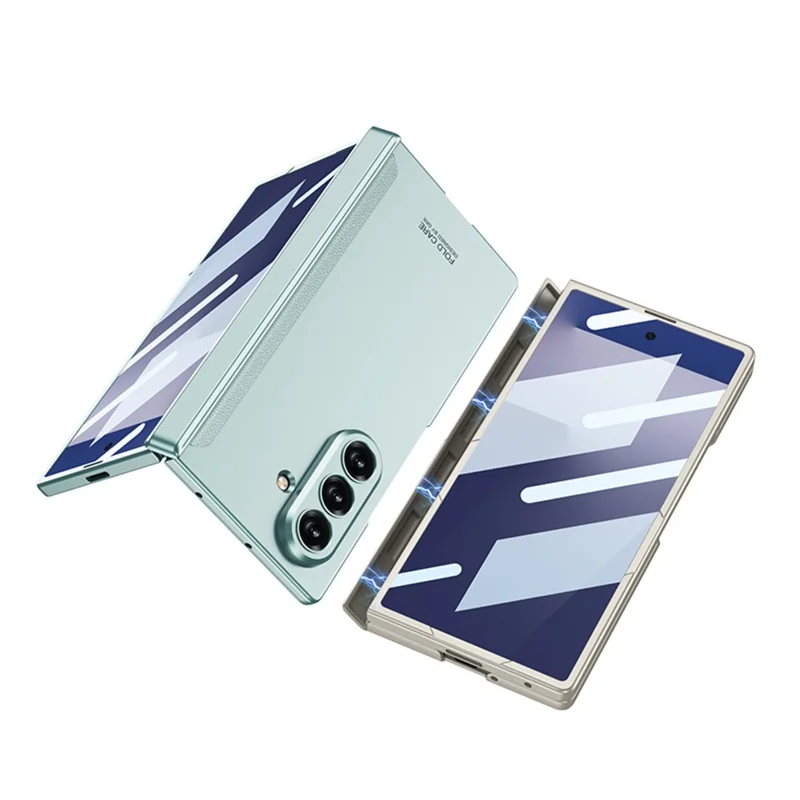 GKK Pour Samsung Galaxy Z Fold7 5G Étui avec Film d'écran transparent Protection de charnière magnétique Housse de téléphone - Argent