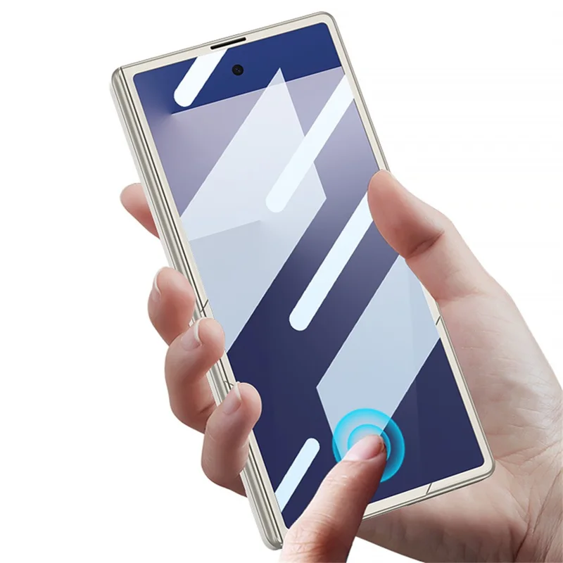 GKK Pour Samsung Galaxy Z Fold7 5G Étui avec Film d'écran transparent Protection de charnière magnétique Housse de téléphone - Argent