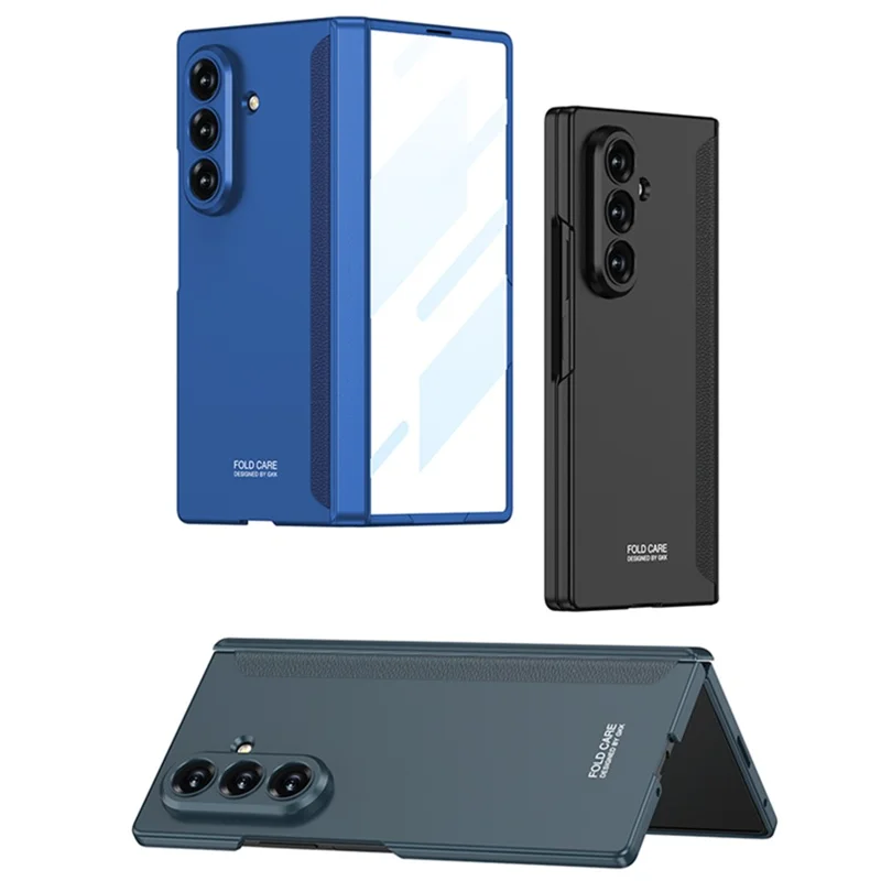 GKK Pour Samsung Galaxy Z Fold7 5G Étui avec Film d'écran transparent Protection de charnière magnétique Housse de téléphone - Argent