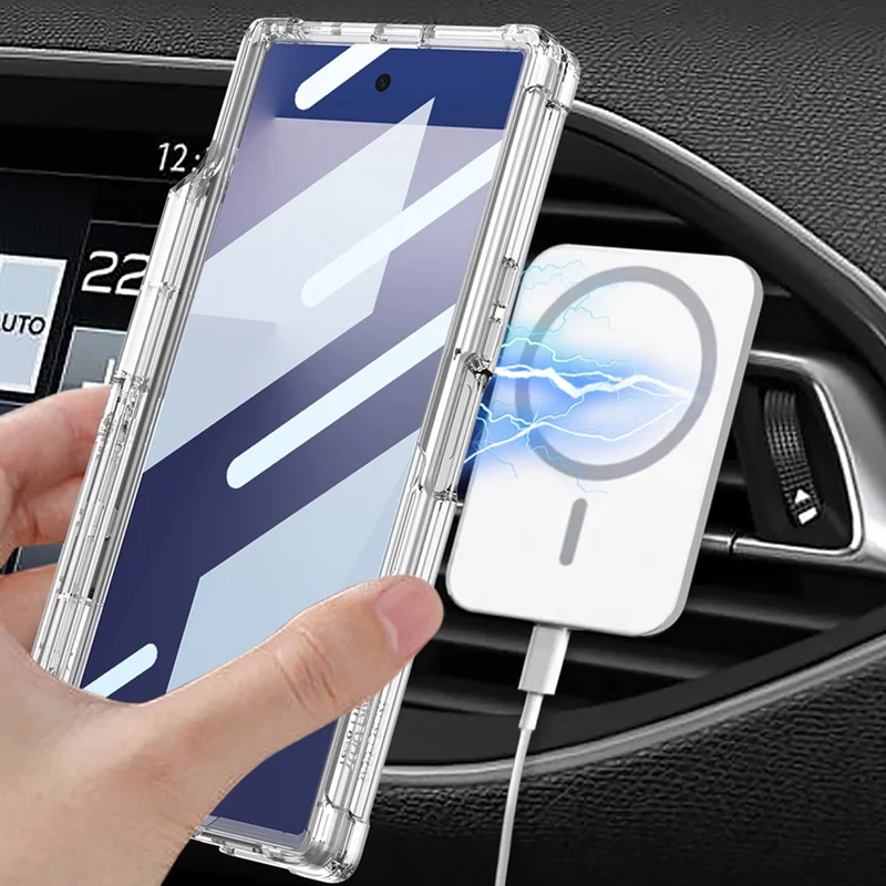GKK For Samsung Z Fold 7 5G Airbag Hinge Kickstand S Pen Holder Wireless Charging Built-in Magnet Shockproof Foldable Case