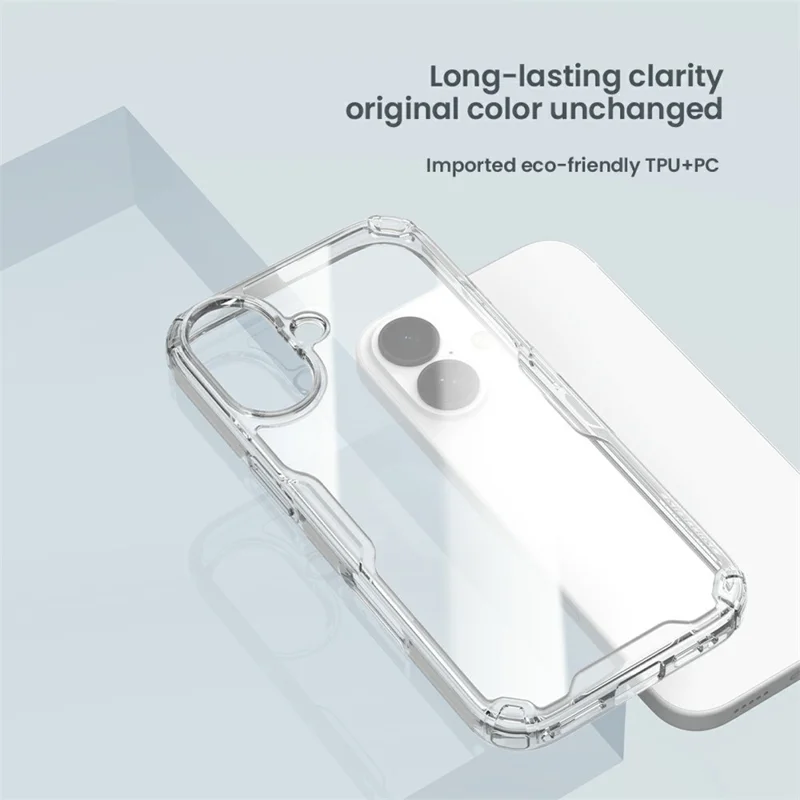 NILLKIN Nature Pro Series For iPhone 17 Case PC + TPU Anti-Scratch Clear Back Cover - Transparent