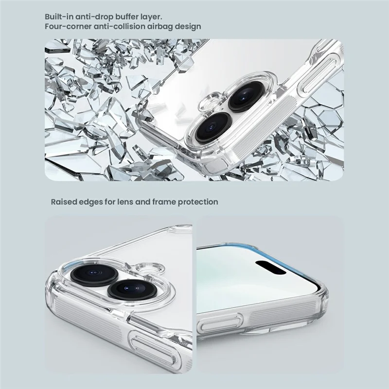 NILLKIN Nature Pro Series For iPhone 17 Case PC + TPU Anti-Scratch Clear Back Cover - Transparent
