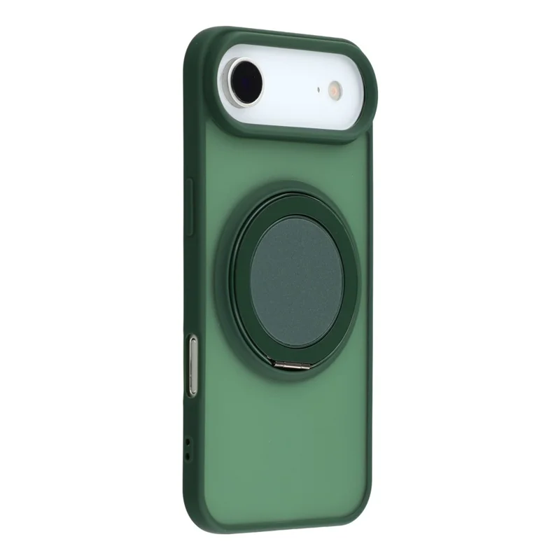For iPhone Air Case Rotating Metal Kickstand Skin Touch TPU PC Phone Back Cover - Green