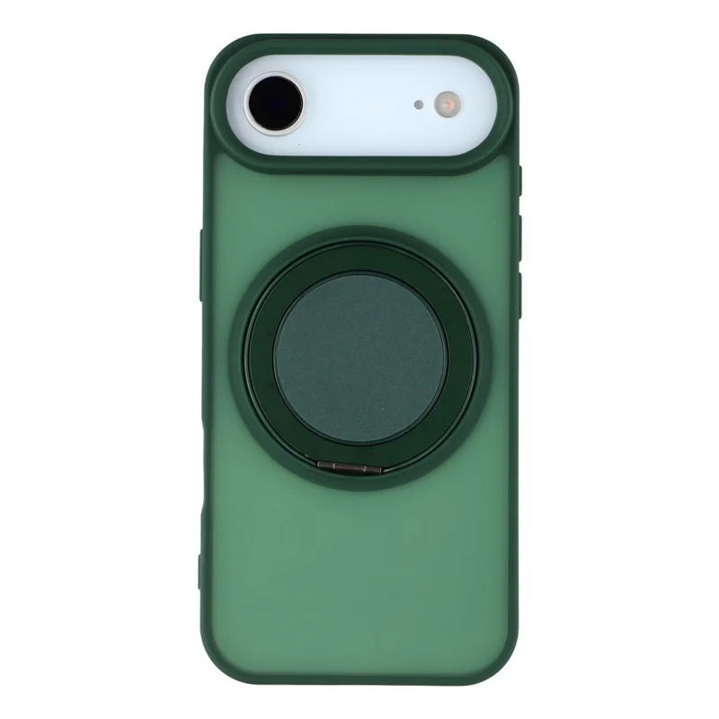 For iPhone Air Case Rotating Metal Kickstand Skin Touch TPU PC Phone Back Cover - Green