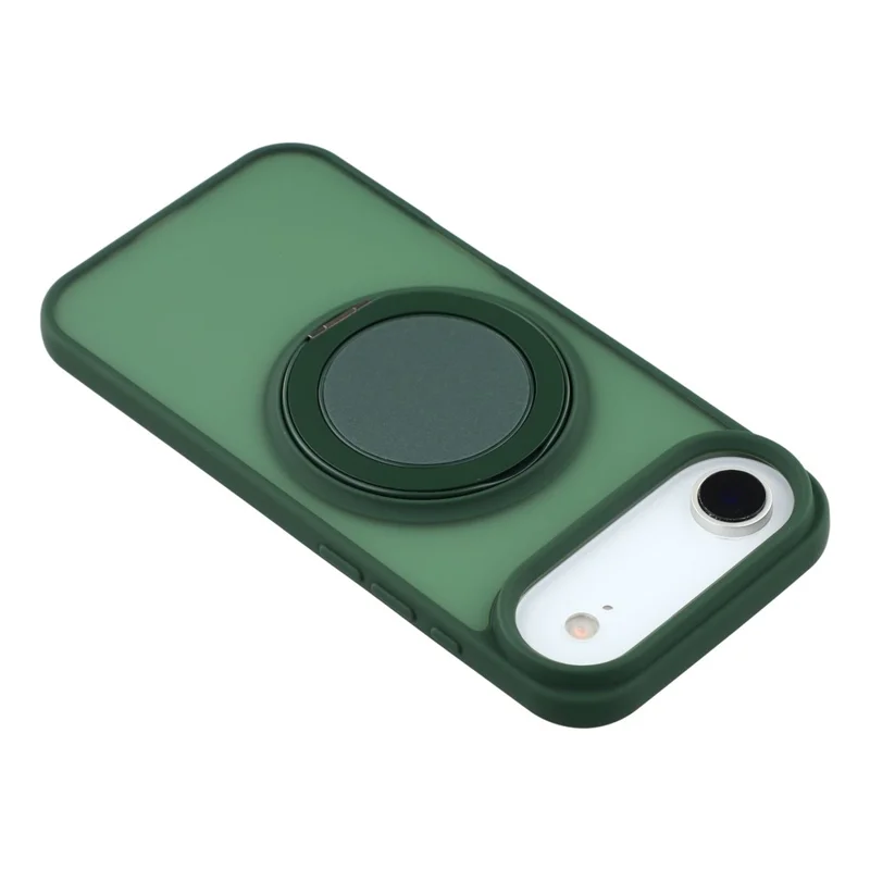 For iPhone Air Case Rotating Metal Kickstand Skin Touch TPU PC Phone Back Cover - Green