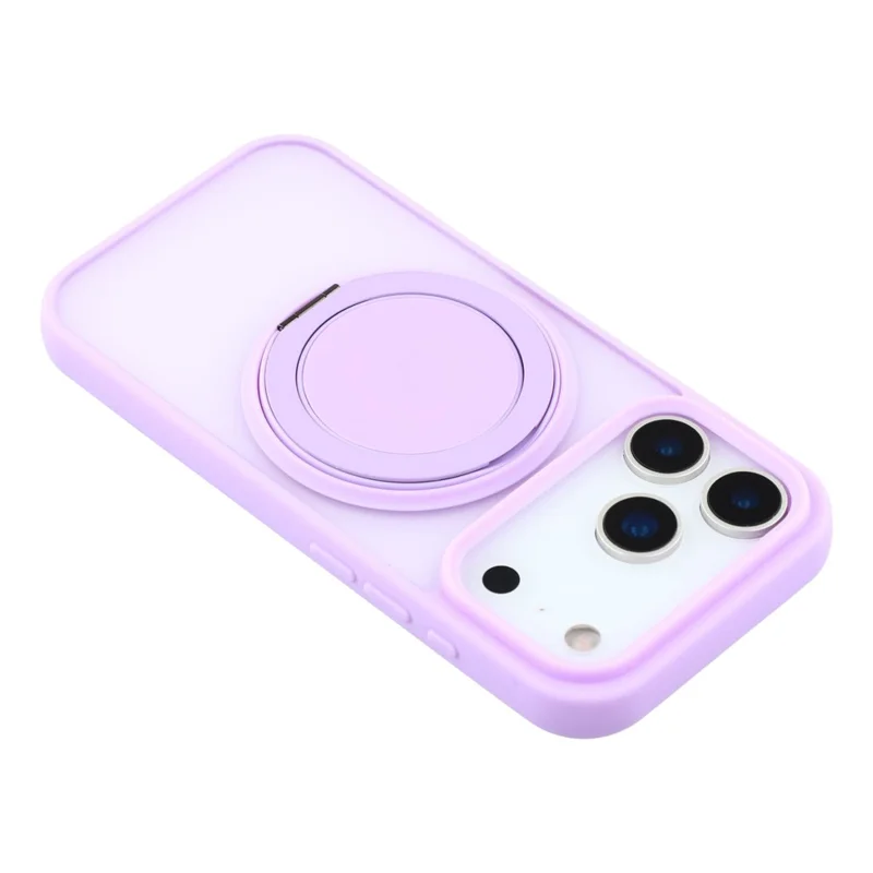 iPhone 17 Pro Hülle Drehbarer Metallständer Skin Touch TPU PC Handyrückseite - Lila