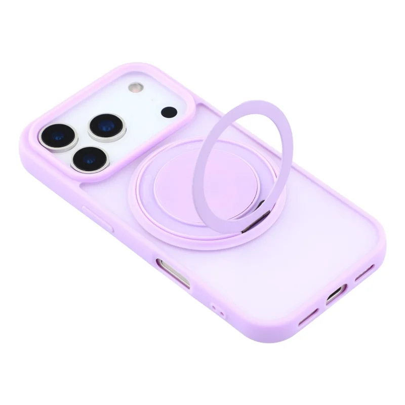 iPhone 17 Pro Hülle Drehbarer Metallständer Skin Touch TPU PC Handyrückseite - Lila