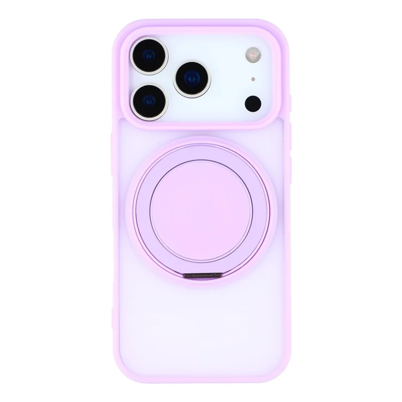 iPhone 17 Pro Max Hülle mit rotierendem Metallständer, Haut-Berührung, TPU-PC-Telefonrückseite - Lila