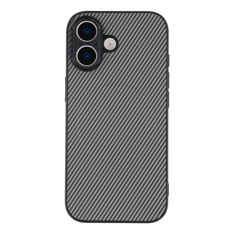 For iPhone 17 Magnetic Case Carbon Fiber Texture TPU PC Phone Back Cover - Grey