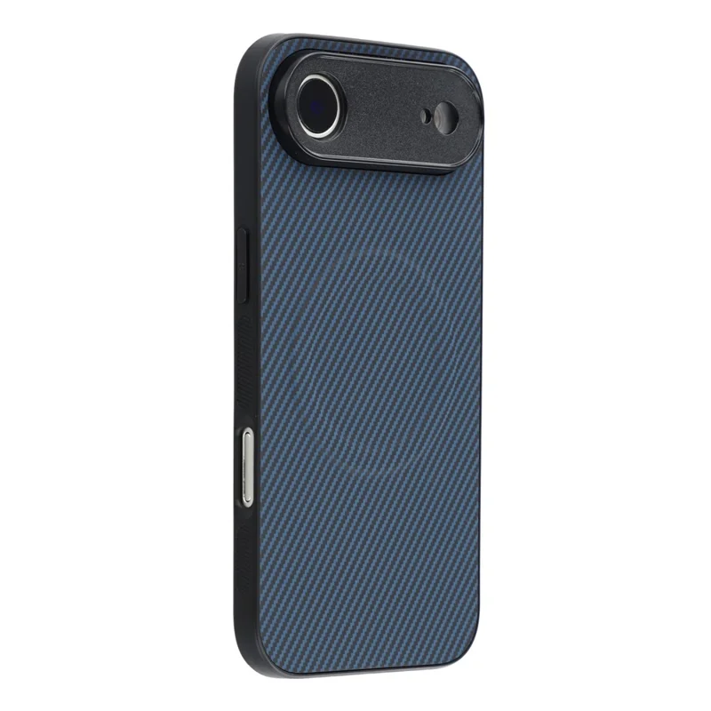 For iPhone Air Magnetic Case Carbon Fiber Texture TPU PC Phone Back Cover - Blue