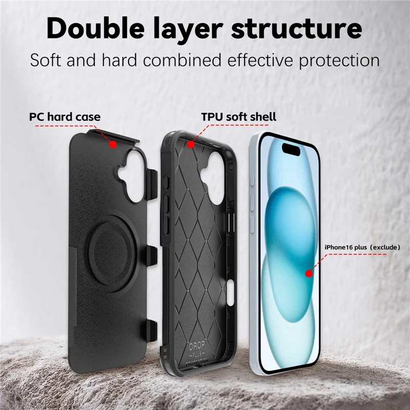 iPhone 16 Plus Hülle kompatibel mit MagSafe PC + TPU Stoßfeste Handyhülle