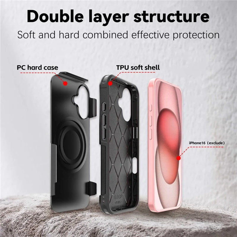 For iPhone 16 Case Compatible with MagSafe PC + TPU Anti-drop Phone Cover