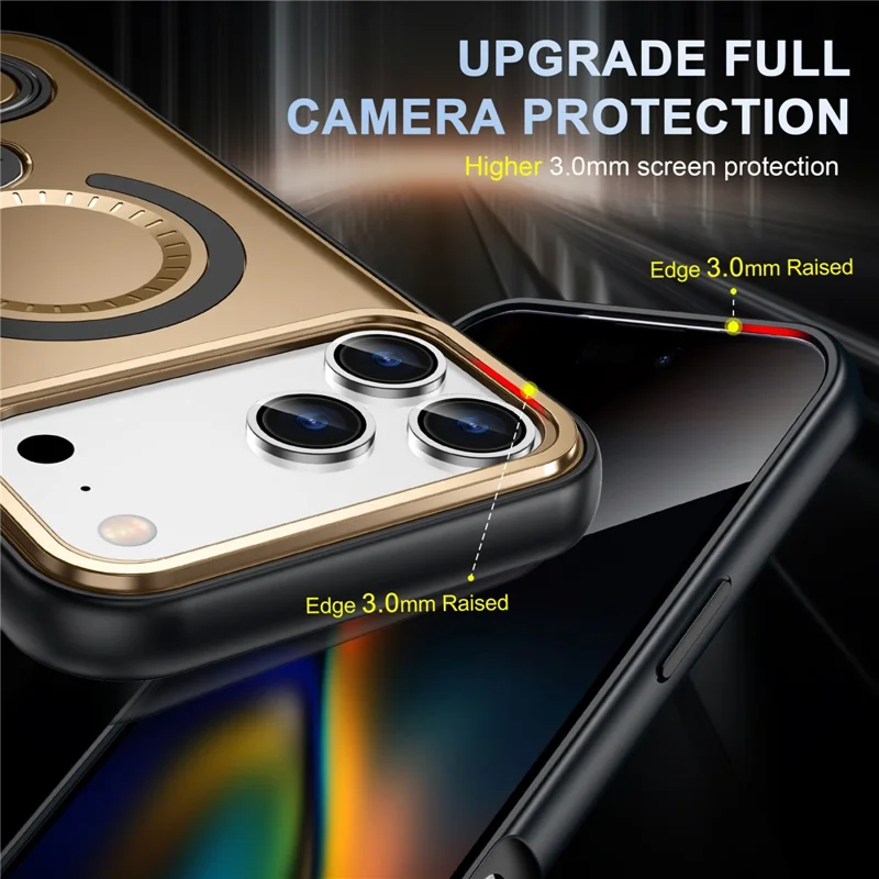 For iPhone 17 Pro Max Magnetic Case TPU + PC Shockproof Phone Cover with Dual Hole Kickstand - Purple