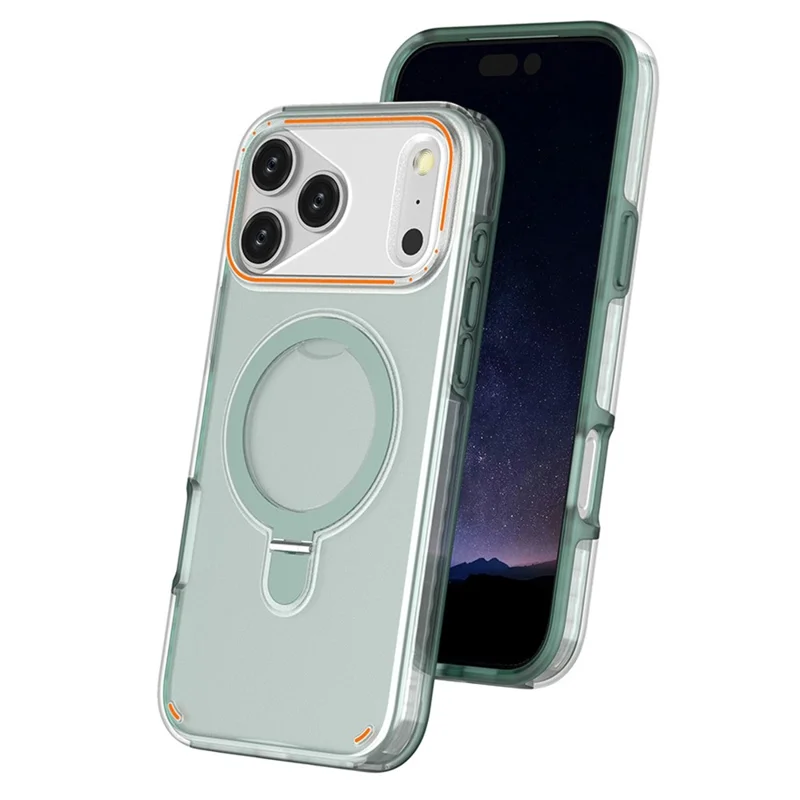 iPhone 17 Pro Max Magnetische Hülle mit Ständer TPU + PC stoßfeste Handyhülle - Mintgrün