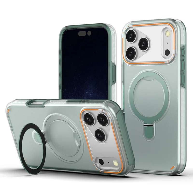 iPhone 17 Pro Max Magnetische Hülle mit Ständer TPU + PC stoßfeste Handyhülle - Mintgrün