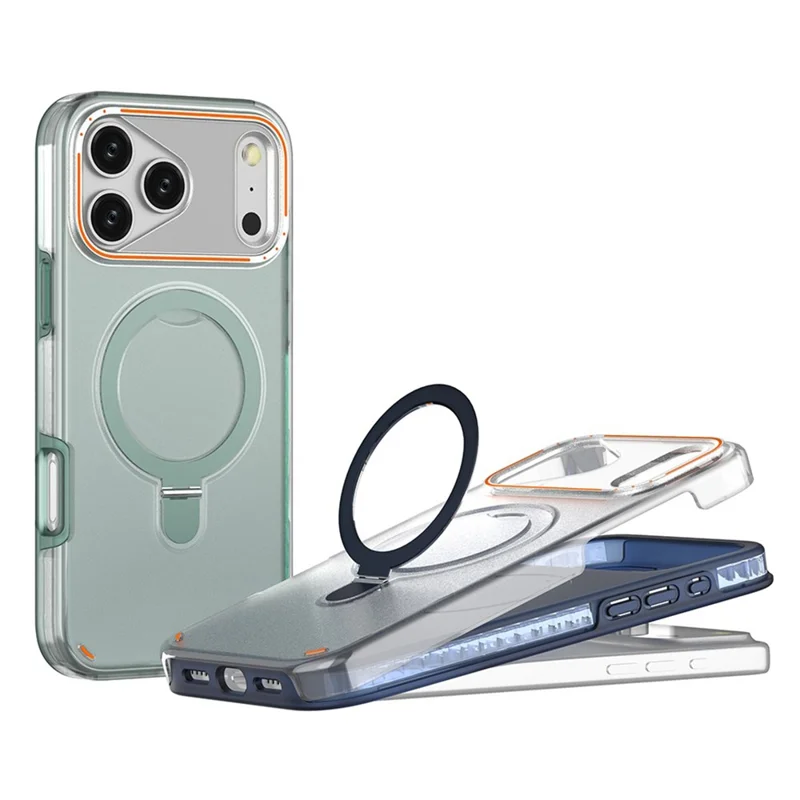 iPhone 17 Pro Magnetische Hülle mit Ständer TPU + PC stoßfeste Handyhülle - Minzgrün