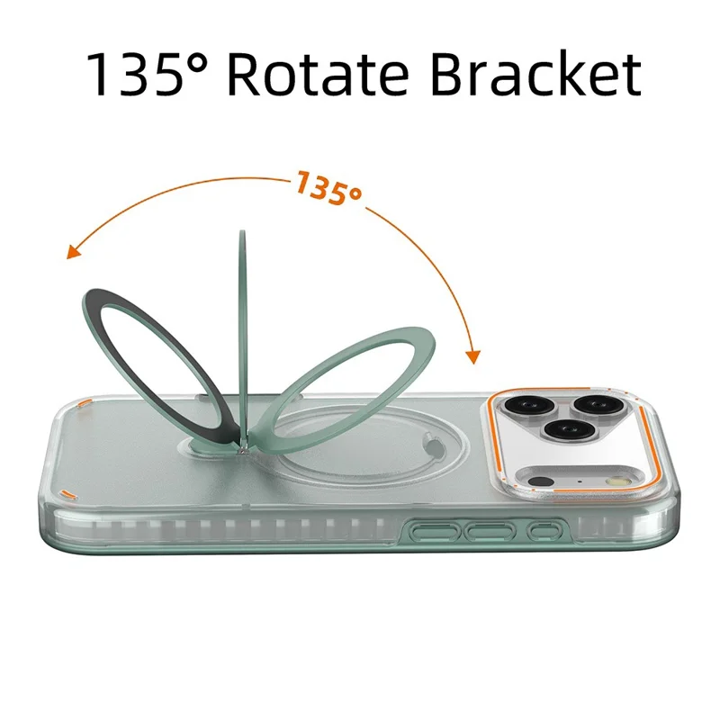 iPhone 17 Pro Magnetische Hülle mit Ständer TPU + PC stoßfeste Handyhülle - Minzgrün