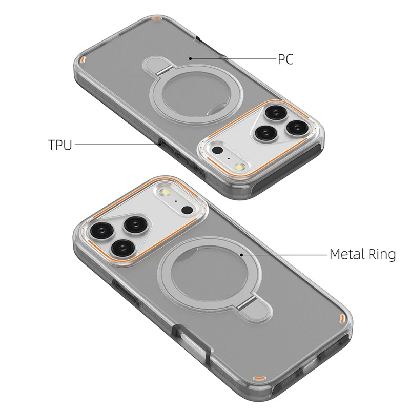 iPhone 17 Pro Magnetische Hülle mit Ständer TPU + PC stoßfeste Handyhülle - Minzgrün