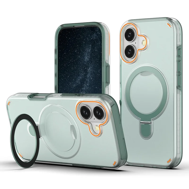 Für iPhone 17 Magnetische Hülle mit Ständer TPU + PC Stoßfeste Handyhülle - Minzgrün
