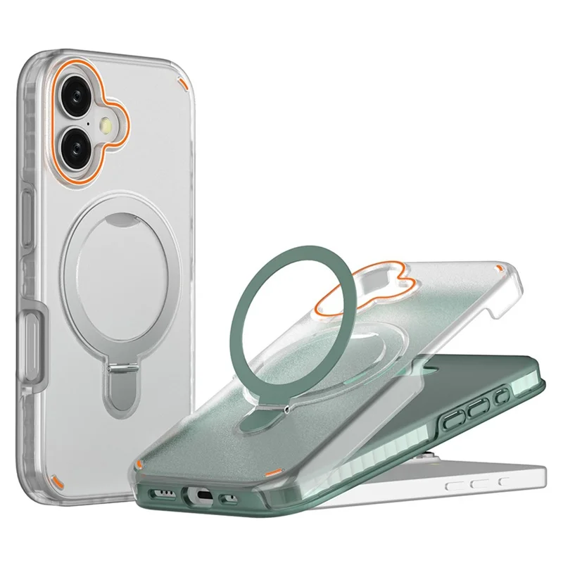 Für iPhone 17 Magnetische Hülle mit Ständer TPU + PC Stoßfeste Handyhülle - Minzgrün