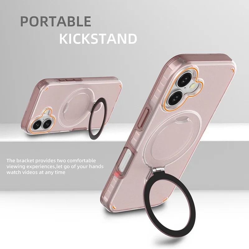 For iPhone 17 Magnetic Case with Kickstand TPU + PC Shockproof Phone Cover - Blue