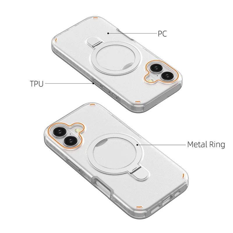 For iPhone 17 Magnetic Case with Kickstand TPU + PC Shockproof Phone Cover - Blue