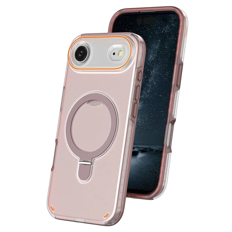 iPhone 17 Air Magnetische Hülle mit Ständer TPU + PC Stoßfeste Handyhülle - Pink