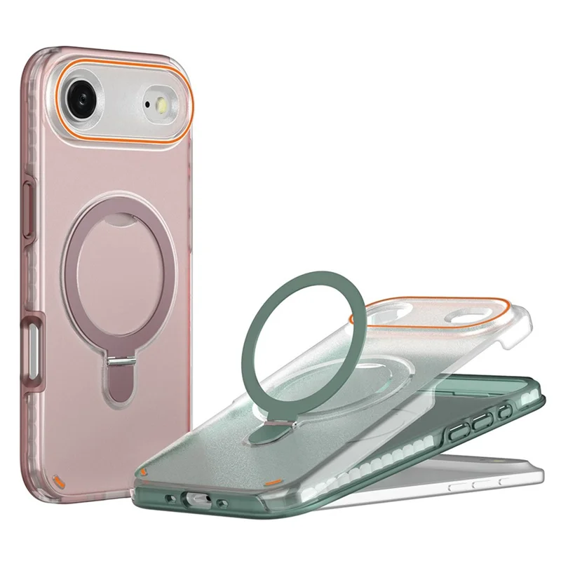 iPhone 17 Air Magnetische Hülle mit Ständer TPU + PC Stoßfeste Handyhülle - Pink