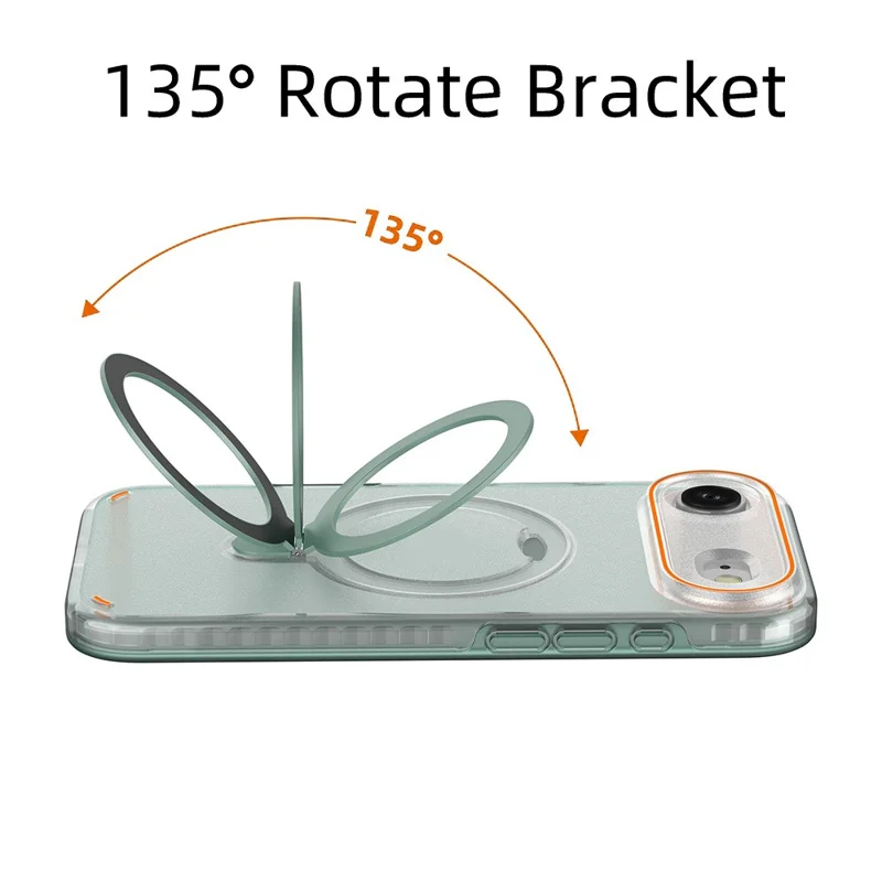 iPhone 17 Air Magnetische Hülle mit Ständer TPU + PC Stoßfeste Handyhülle - Pink