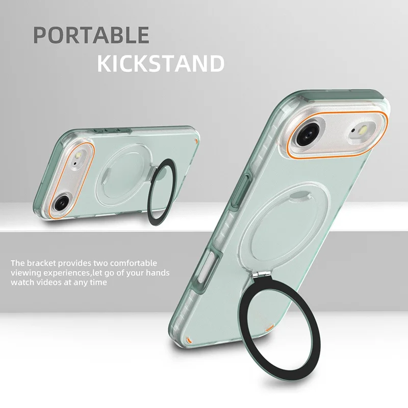 iPhone 17 Air Magnetische Hülle mit Ständer TPU + PC Stoßfeste Handyhülle - Pink