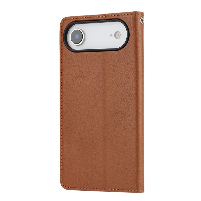 Custodia per iPhone 17 Air Cell Phone Chiusura magnetica in pelle PU Supporto Cover - Marrone chiaro